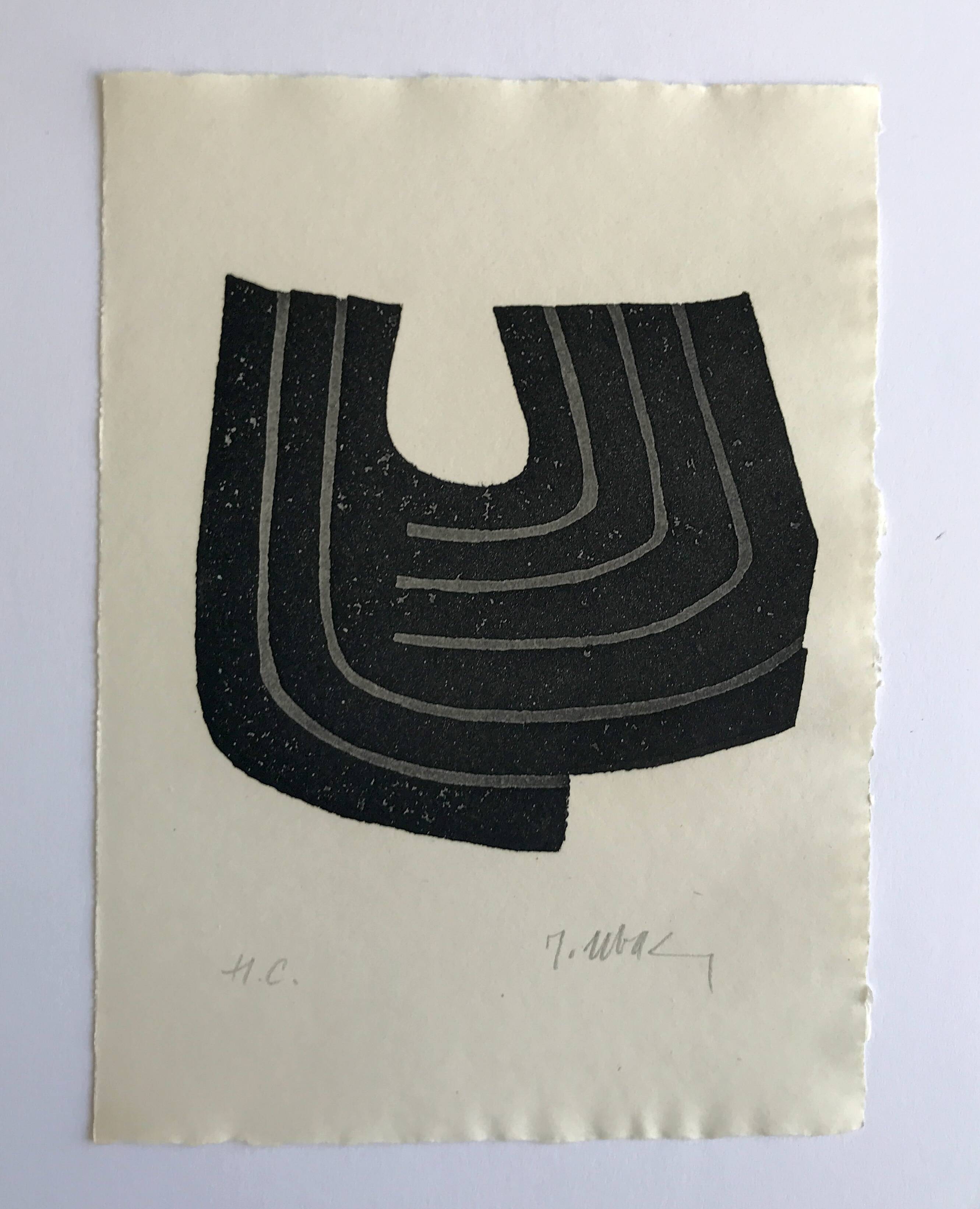 Raoul ubac, the uprooted grass 2, 1975. original etching signed in pencil.