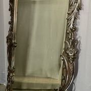 Mirror 191x122 cm period XIXth in natural wood, decoration of chimeras, satyrs