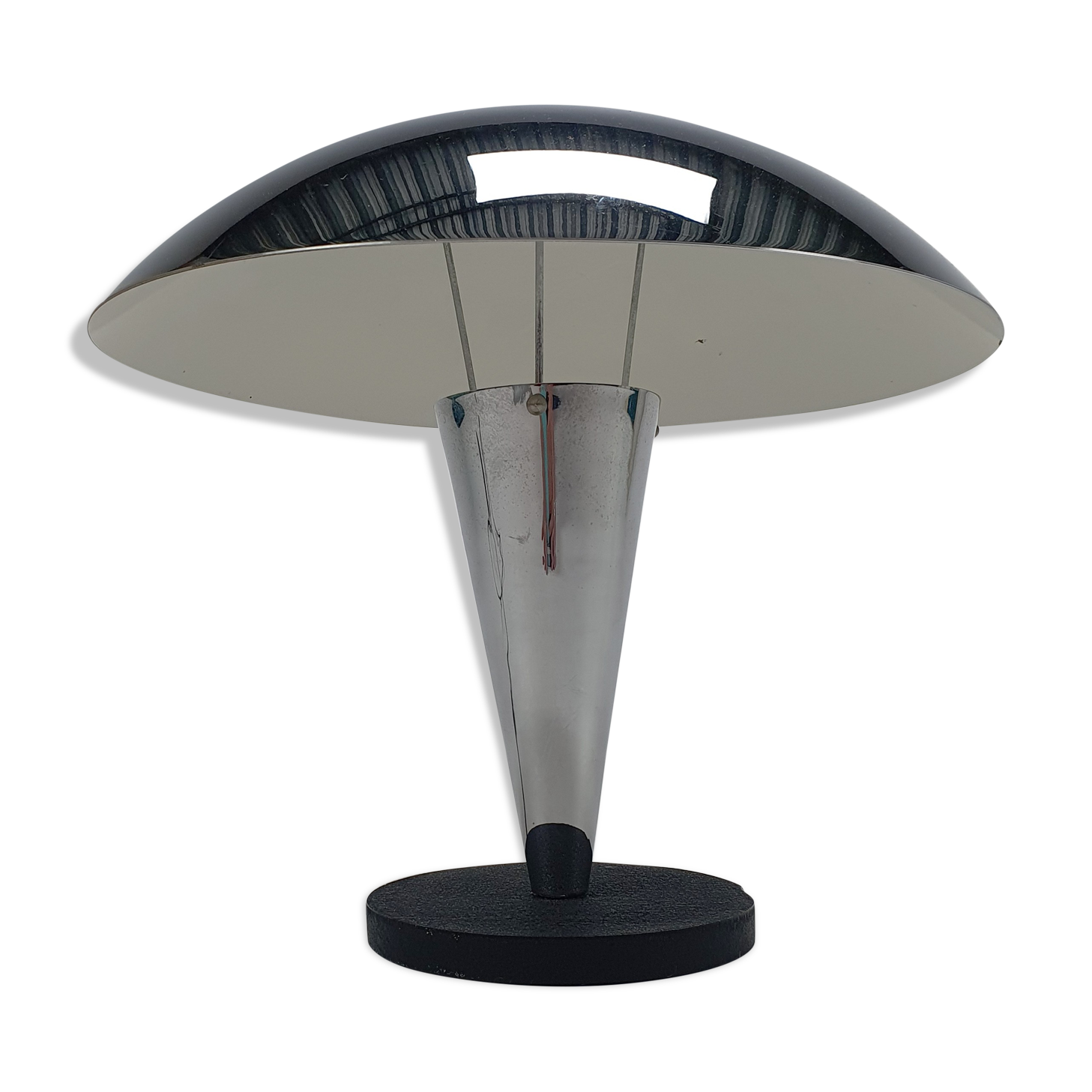 Vintage Chrome plated Mushroom Table lamp, 1970s
