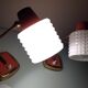 Pair of bedside lamps in structured white opaline and brass, vintage 60