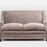 Rectangular sofa in gray velvet. 1990s. LS60311509A