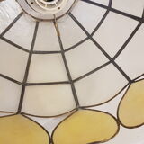 Chandelier in mother-of-pearl and brass