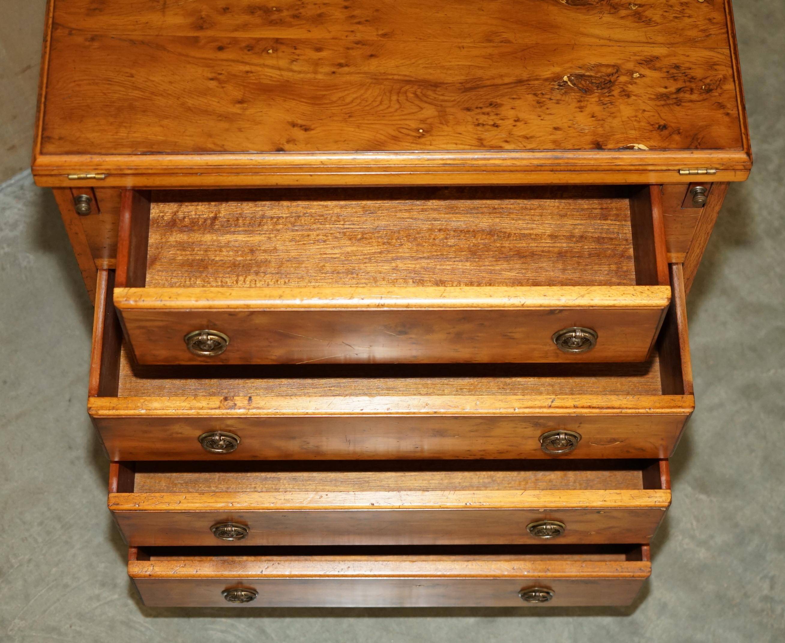 Vintage walnut commode with sliding top in Butler style.