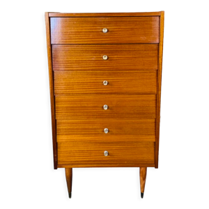Commode haute à 6 tiroirs, style
