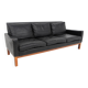 Scandinavian 3-seater leather sofa, Ulferts, Sweden, 1960