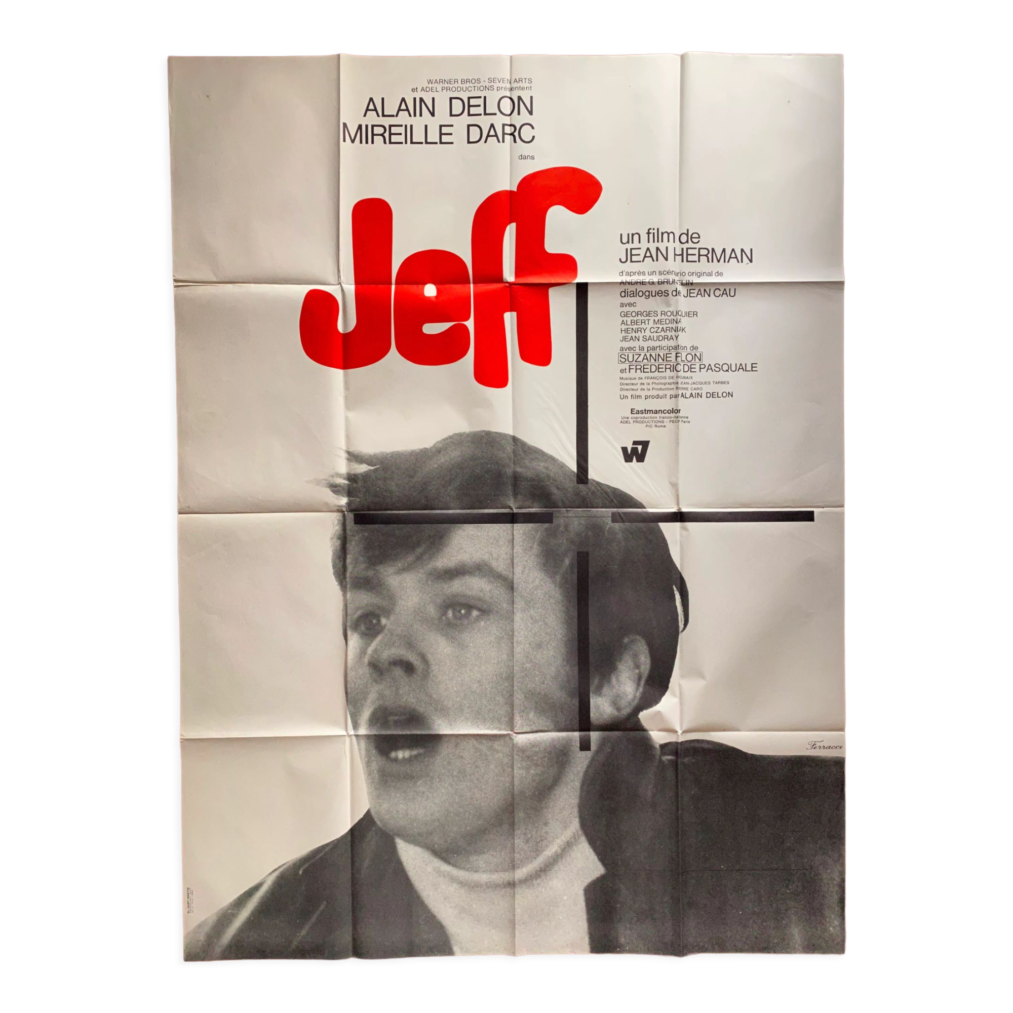 Affiche cinéma originale "Jeff" Alain Delon 120x160cm 1969