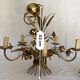 Hans Kögl-style 6-arm chandelier in gilded metal, 1970s, with two wall lights