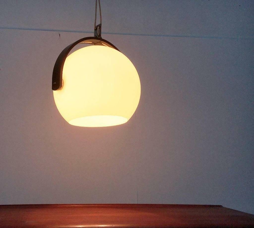 Mid-Century Swiss Space Age Plastic & Plywood Pendant Lamp from Temde, 1960s