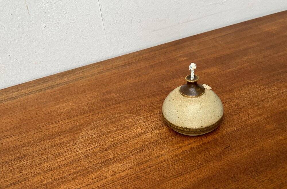 Mid-century Danish studio ceramic oil lamp by Bjergard, 1960s.