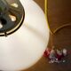 Suspension abat-jour vintage en opaline blanche