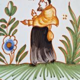 Earthenware plate with Moustiers decoration