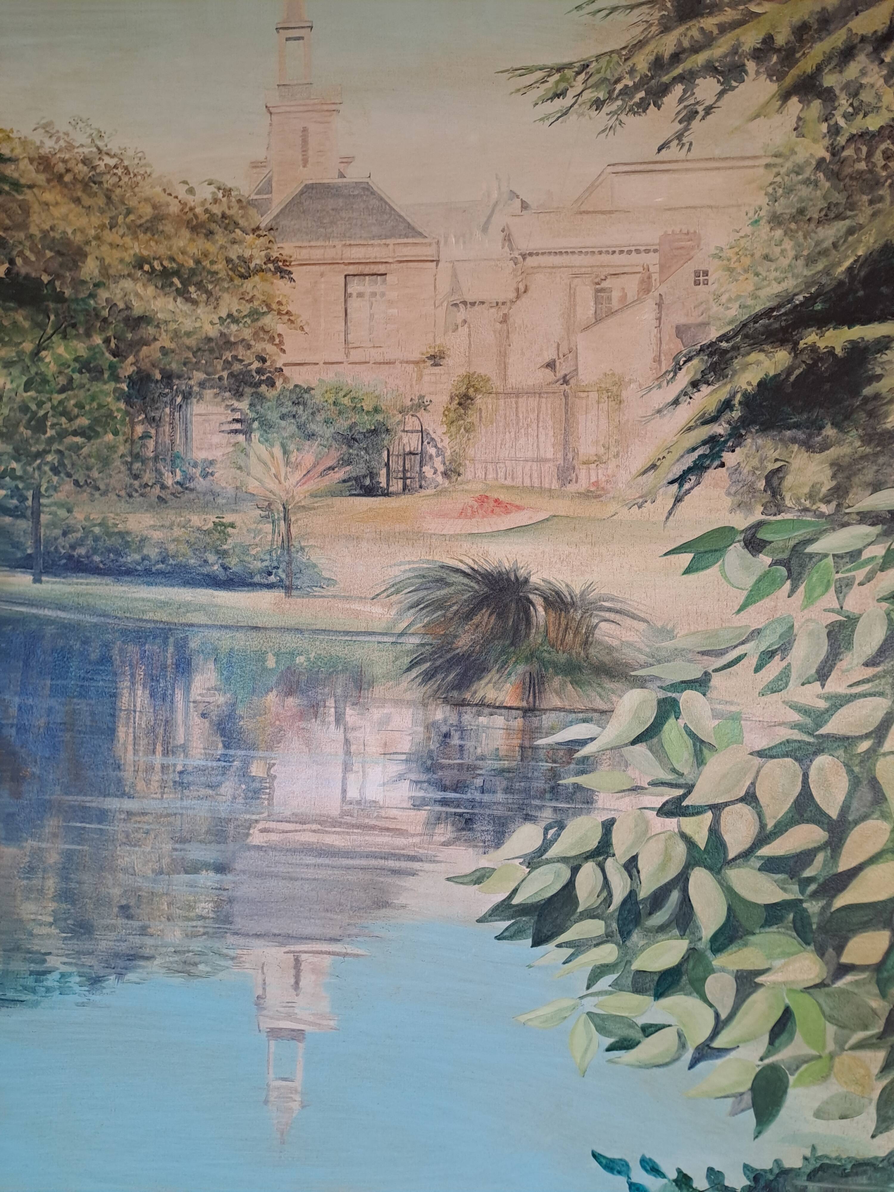 Large oil painting on wood by Jy Doussot contemporary French painter