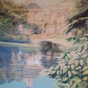 Large oil painting on wood by Jy Doussot contemporary French painter