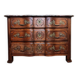 Commode Arbalette époque Louis XIV en noyer massif vers 1700