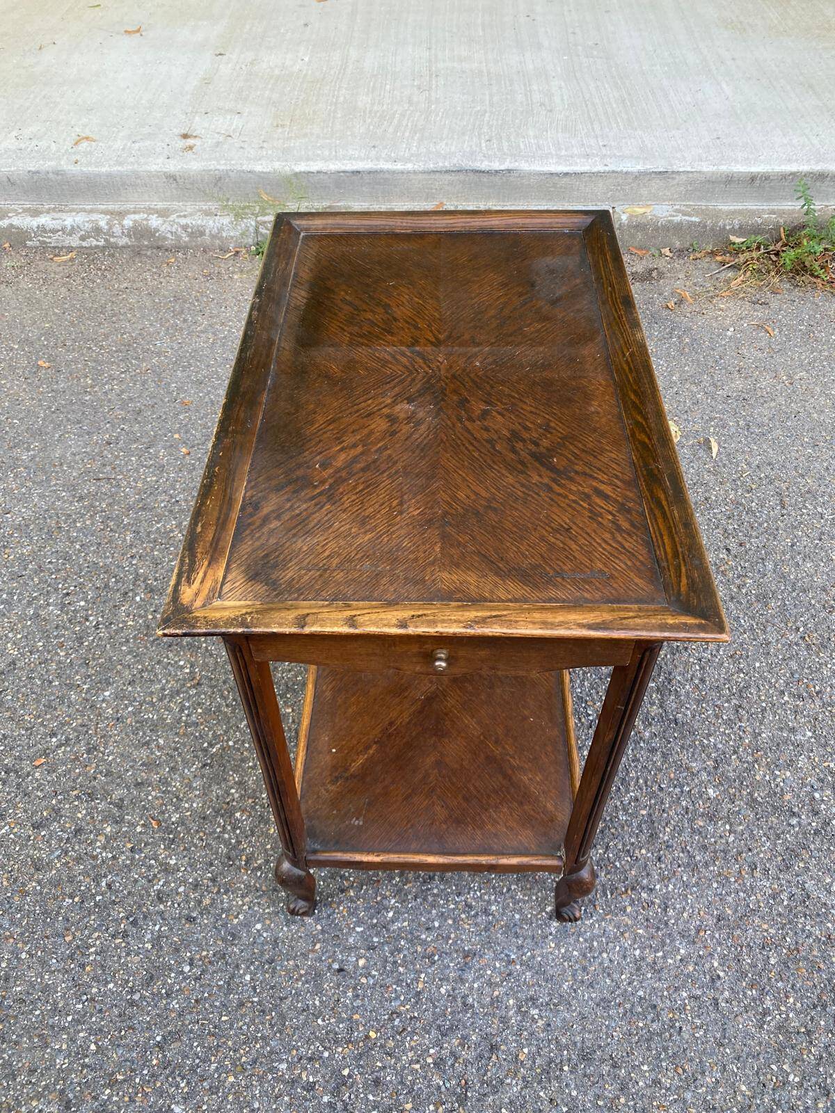 Louis XV side table with 2 drawers in solid wood from the 19th century