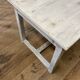 Farmhouse table 6 people white patinated in rectangular solid oak
