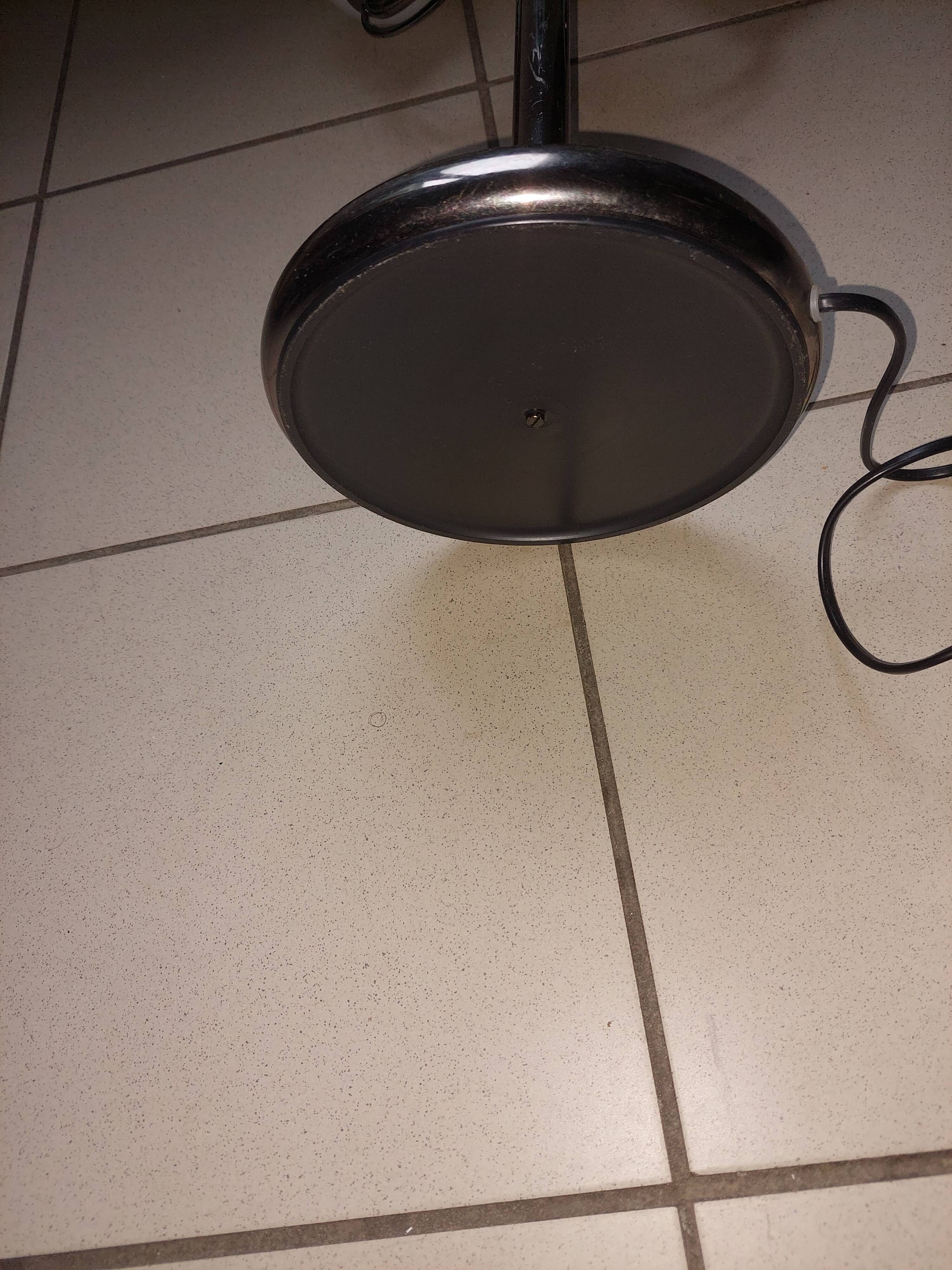 Vintage chromed metal table lamp used