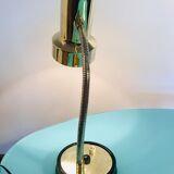 Art deco lamp, golden lamp shade, retro table lamp for apartment decor