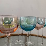 Série de 10 verres à pieds vintage 