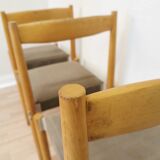 Vintage Miroslav Navratil Dining Chairs: 1970s Czechoslovakia, Gray Fabric