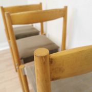 Vintage Miroslav Navratil Dining Chairs: 1970s Czechoslovakia, Gray Fabric