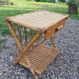 Rattan bedside table