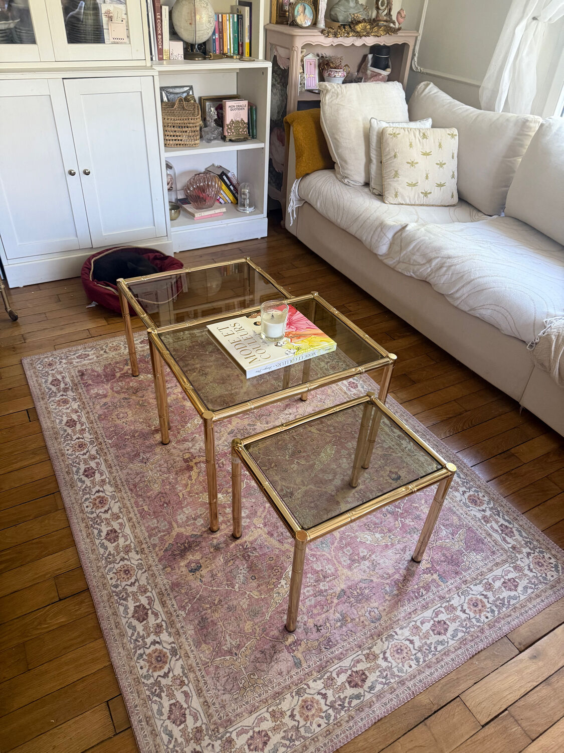 3 nesting bamboo tables