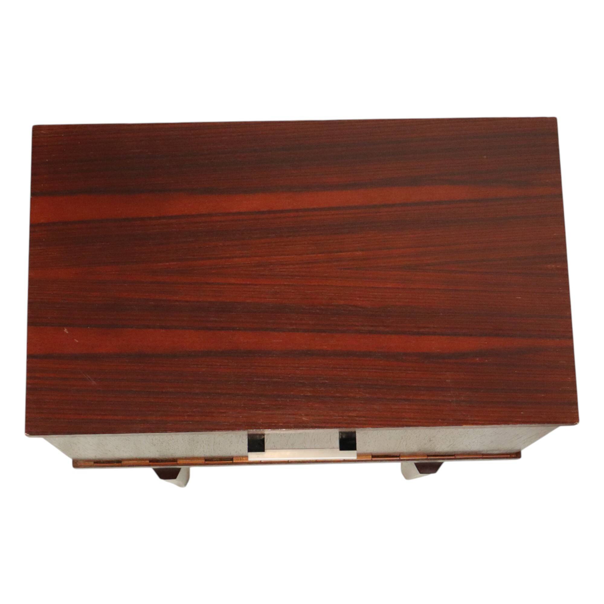 Pair of Vintage Bedside Tables Veneer Wooden Night Tables