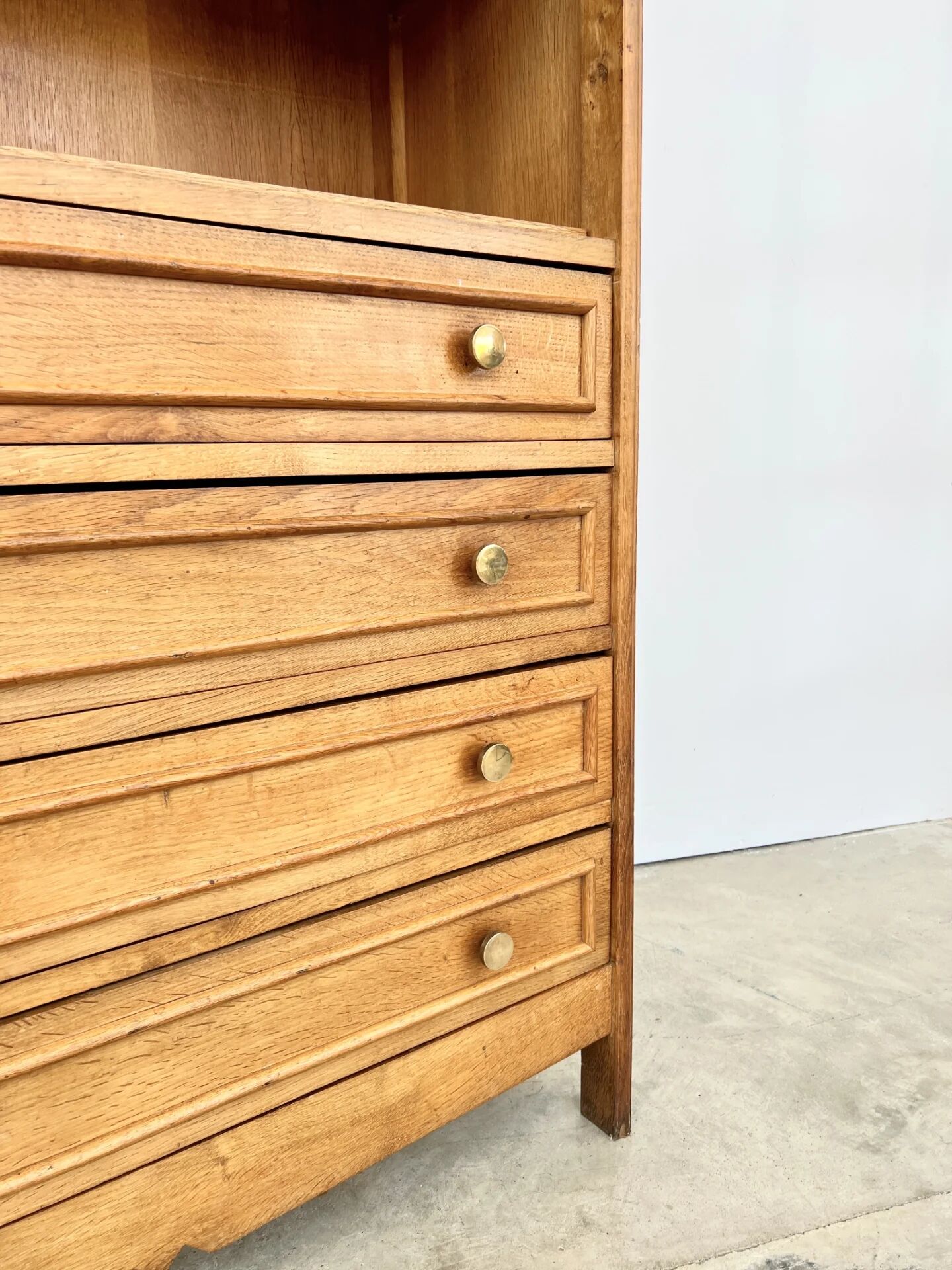 Convenient library, solid oak, 1950s.