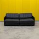 De Sede DS-76 Modular 2-Seater Sofa / Sofa Bed – Black Leather (1970s)