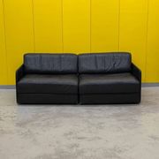 De Sede DS-76 Modular 2-Seater Sofa / Sofa Bed – Black Leather (1970s)