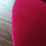 Lot de 2 fauteuils crapauds en velours rouge