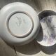 Pair of plates with blue thistles.