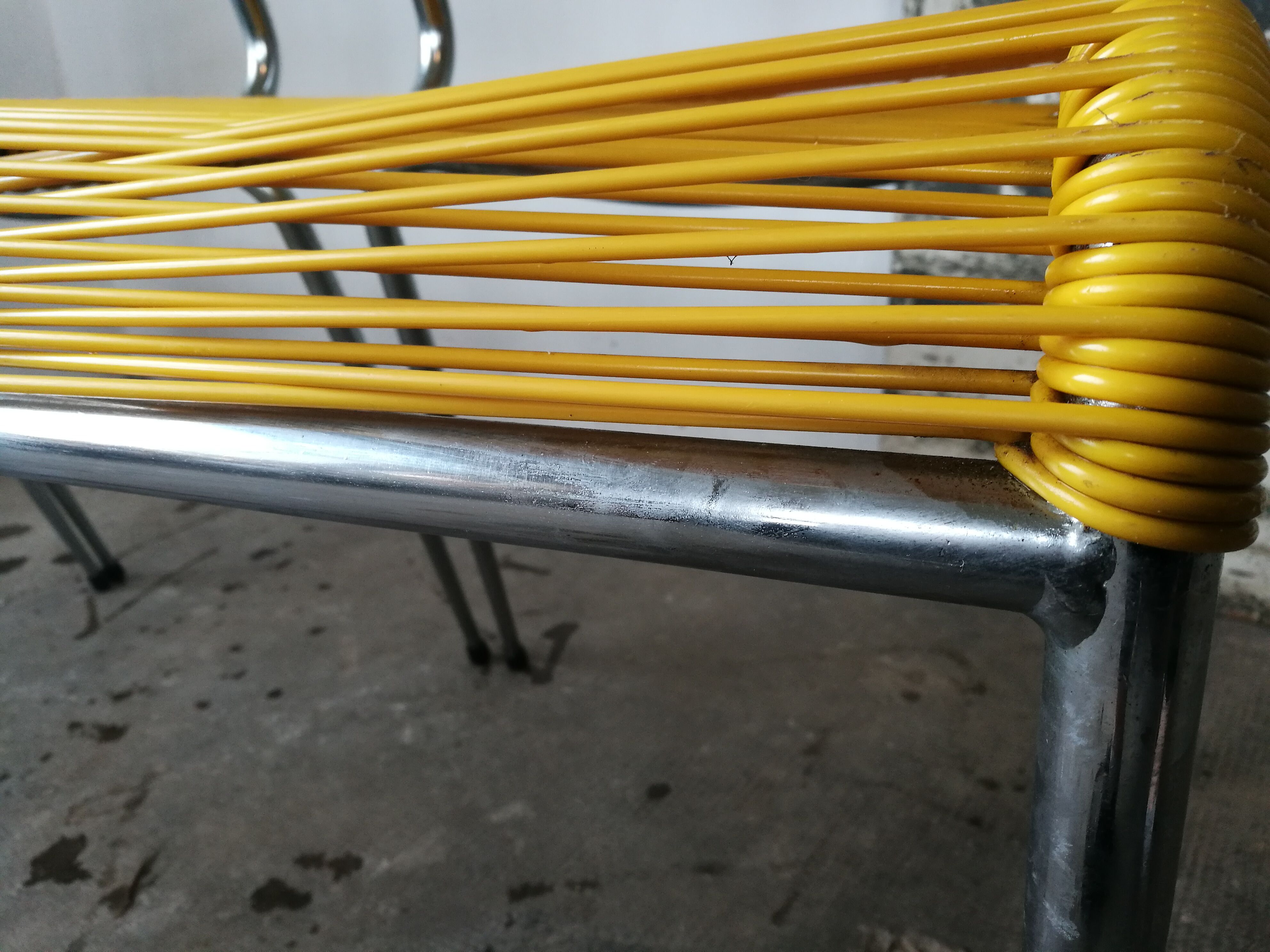 Set of 3 vintage scoubidou chairs