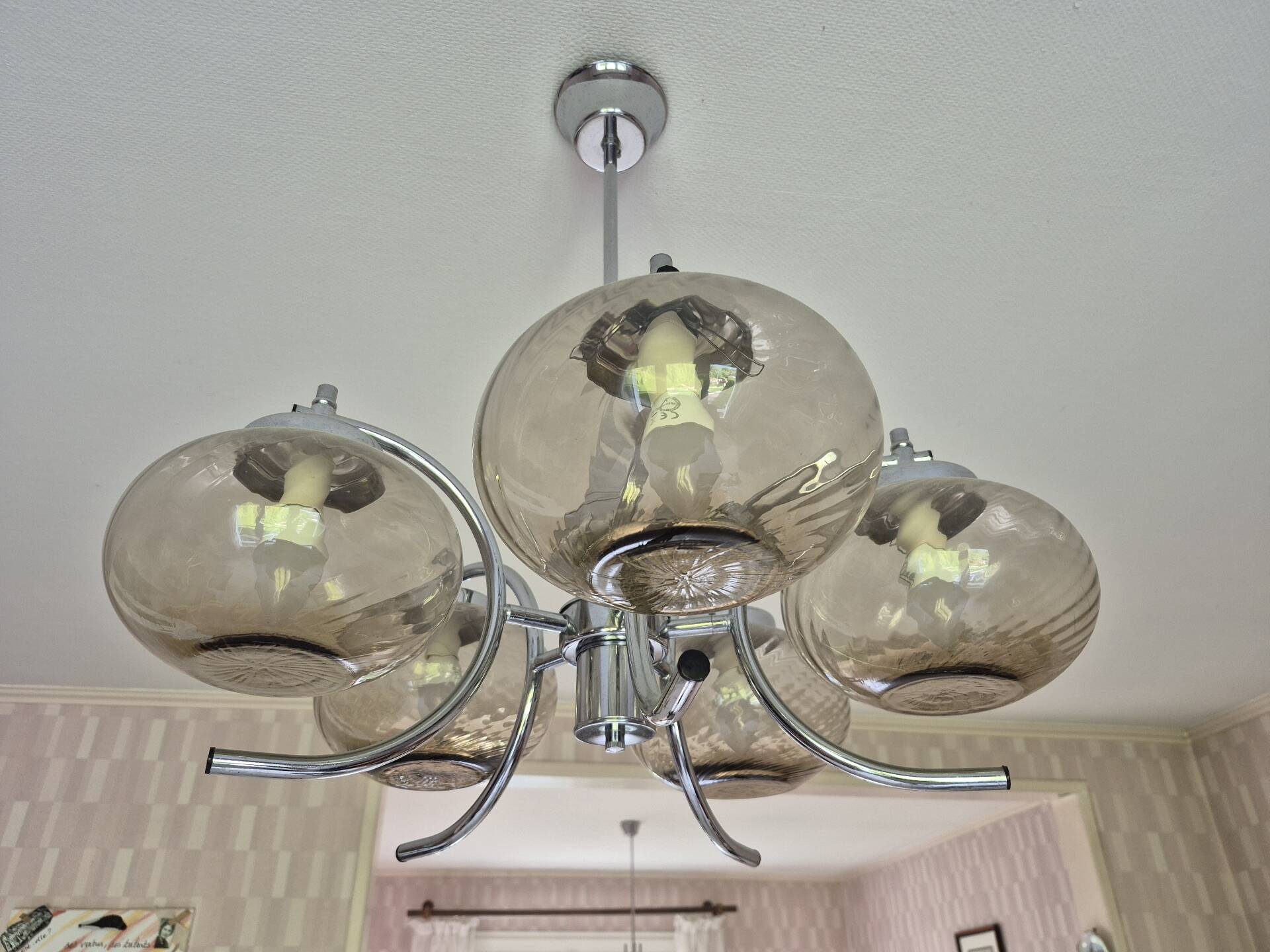 Chrome chandelier 1970