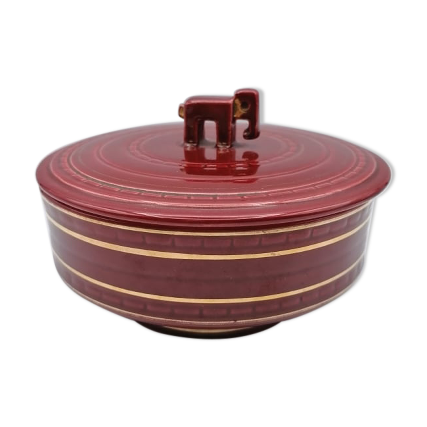 Elephant red ceramic box