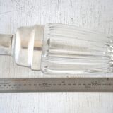 Art deco crystal and silver plated shaker
