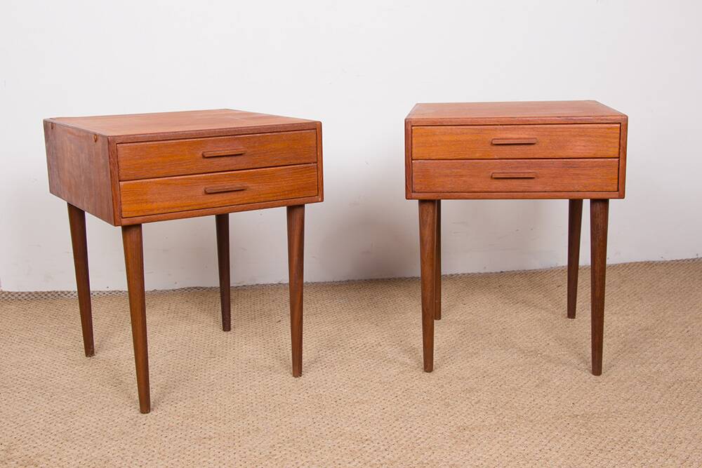 Pair of Danish teak bedside tables by PBJ Mobler 1960