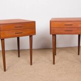 Pair of Danish teak bedside tables by PBJ Mobler 1960
