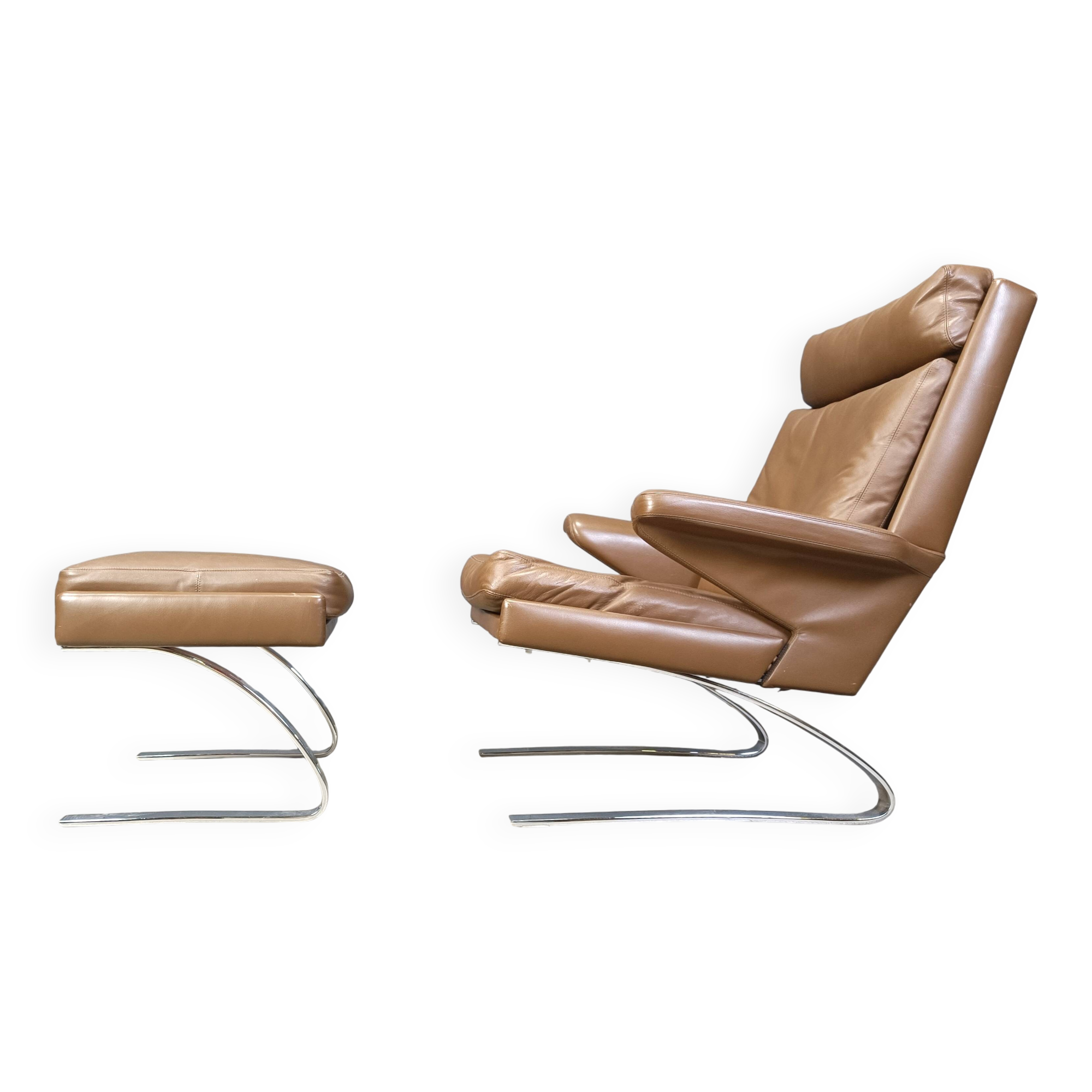 Swing Lounge Chair and Ottoman by Reinhold Adolf and Hans-Jürgen Schräpfer