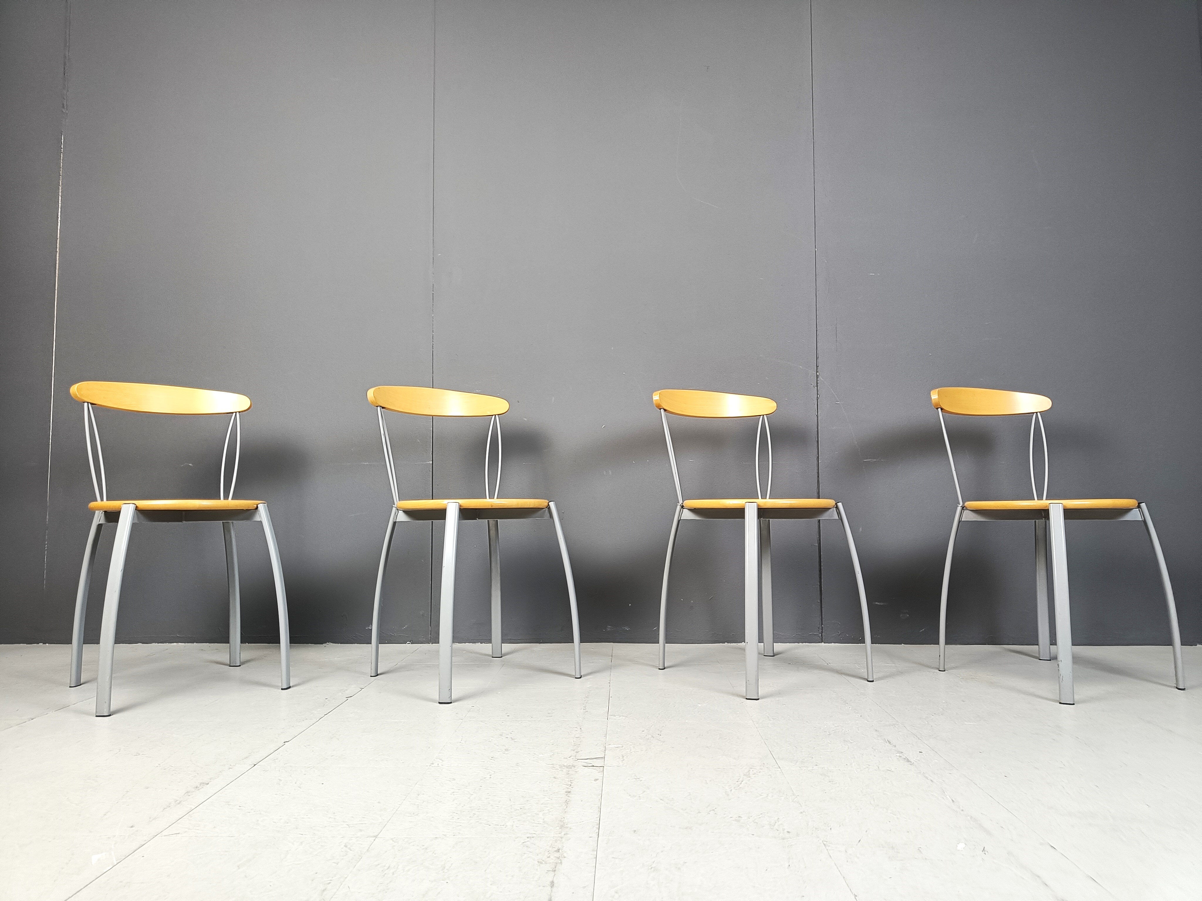 Vintage postmodern Italian dining chairs, 1990s