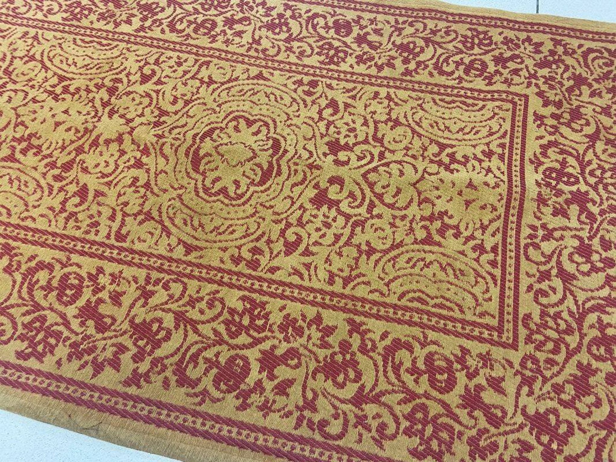 Antique Embroidered Hallway Entryway Rug Indoor Cotton