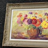 Painting of a bouquet of flowers, signed richard, 69 x 51