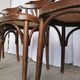 Vintage Bentwood Dining Chairs - Thonet Style - Red Faux Leather - Set of 4