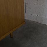 1970 Scandinavian wardrobe with shelves and mirror, 21x126, 2 doors.