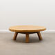 French oak brutalist artisan coffee table, 70s