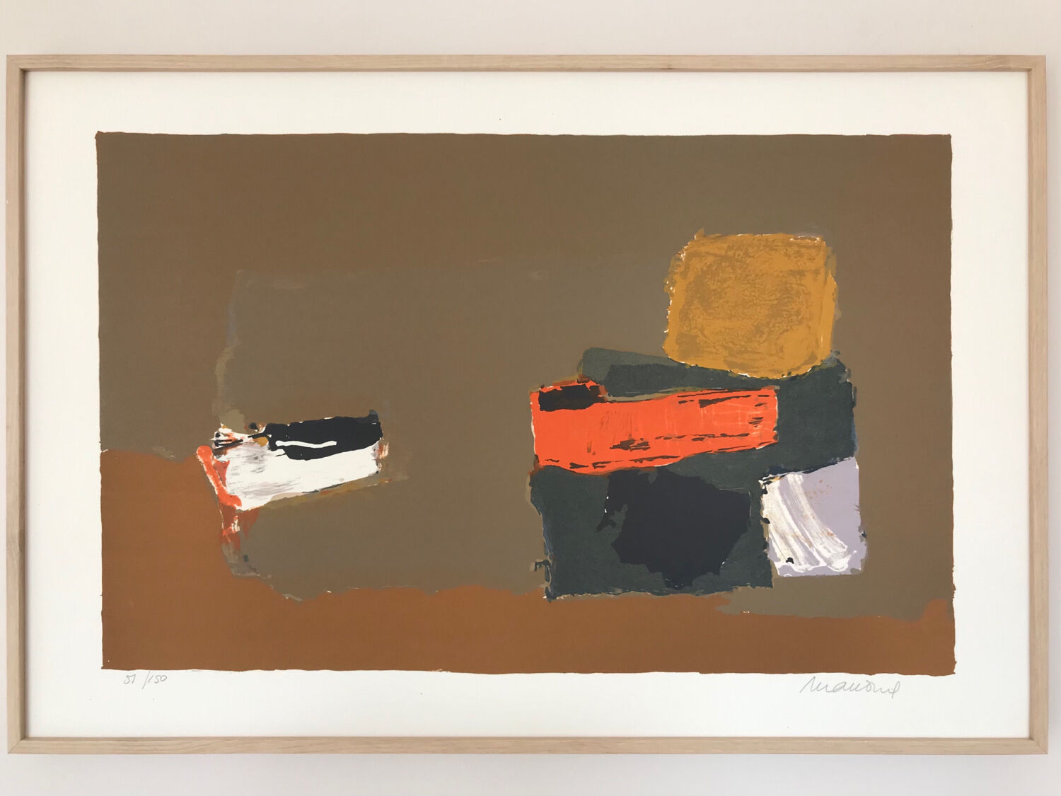 Original lithograph signed and framed by Henri MAUDUIT, 1917-2006.