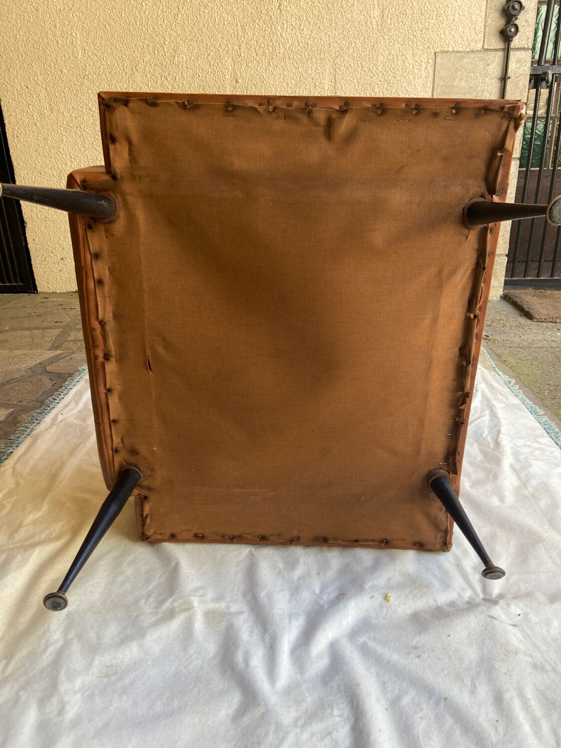 Pair of skaï armchairs