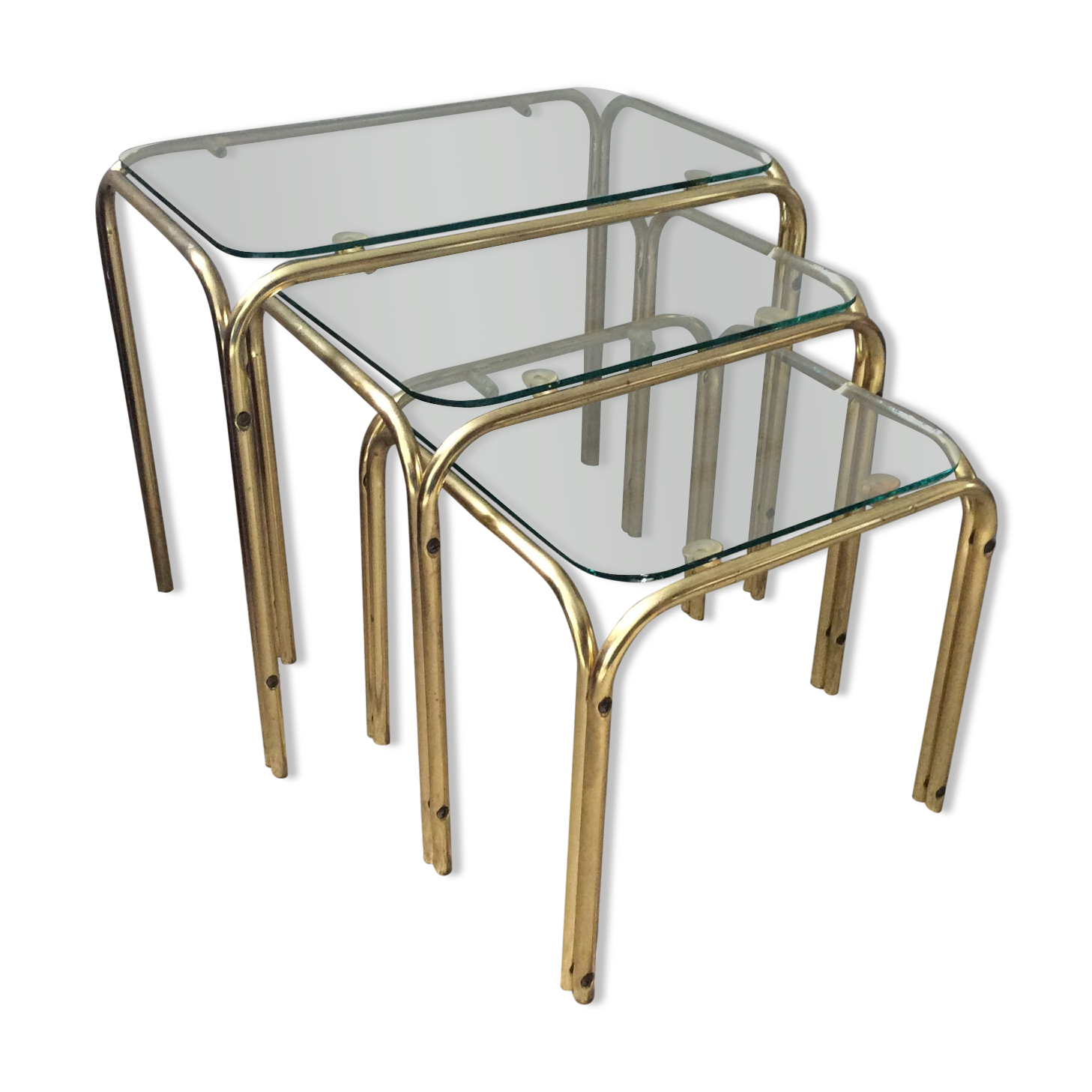 Series of 3 pull-out tables from the 70s