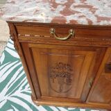 Art Deco buffet in walnut and marble
